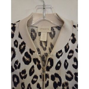 Chico's animal print zip up-size S(0)